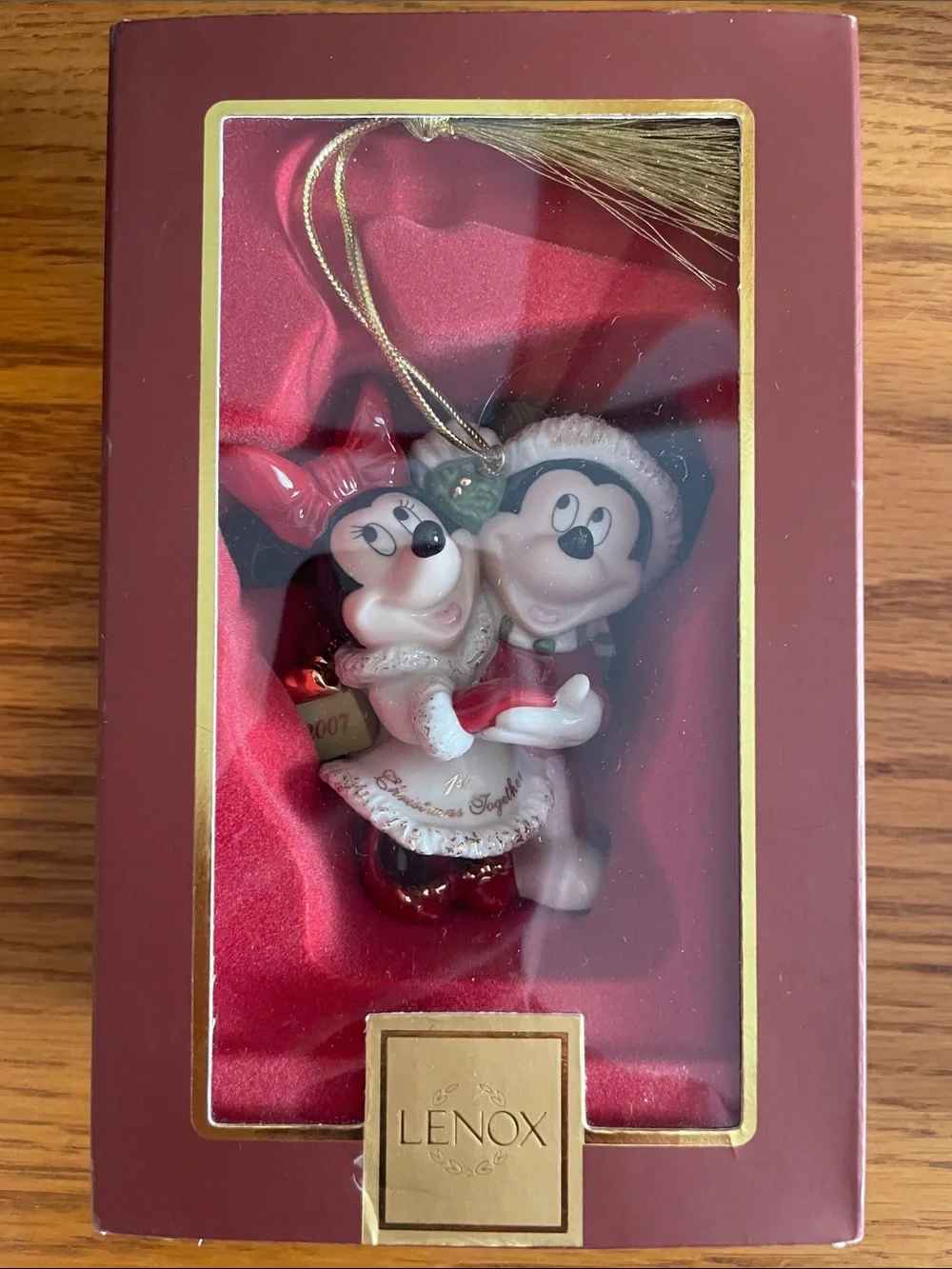 Lenox Disney Mickey and Minnie First Christmas Together Ornament Holiday 2007